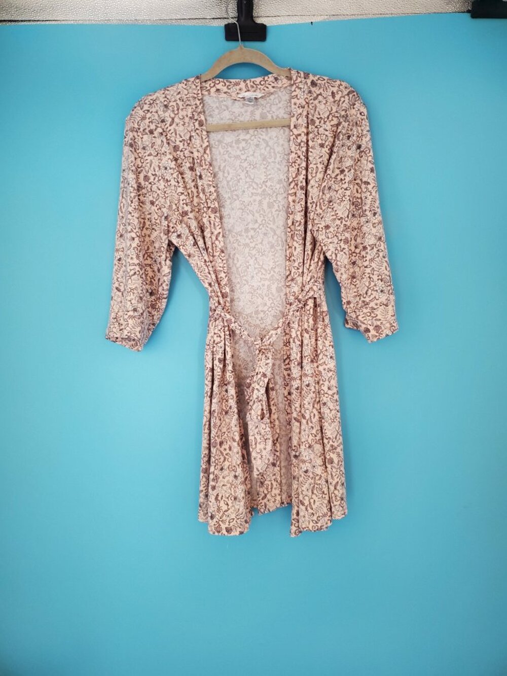 Marilyn Monroe Robe Size Small Light Pink Floral Belted